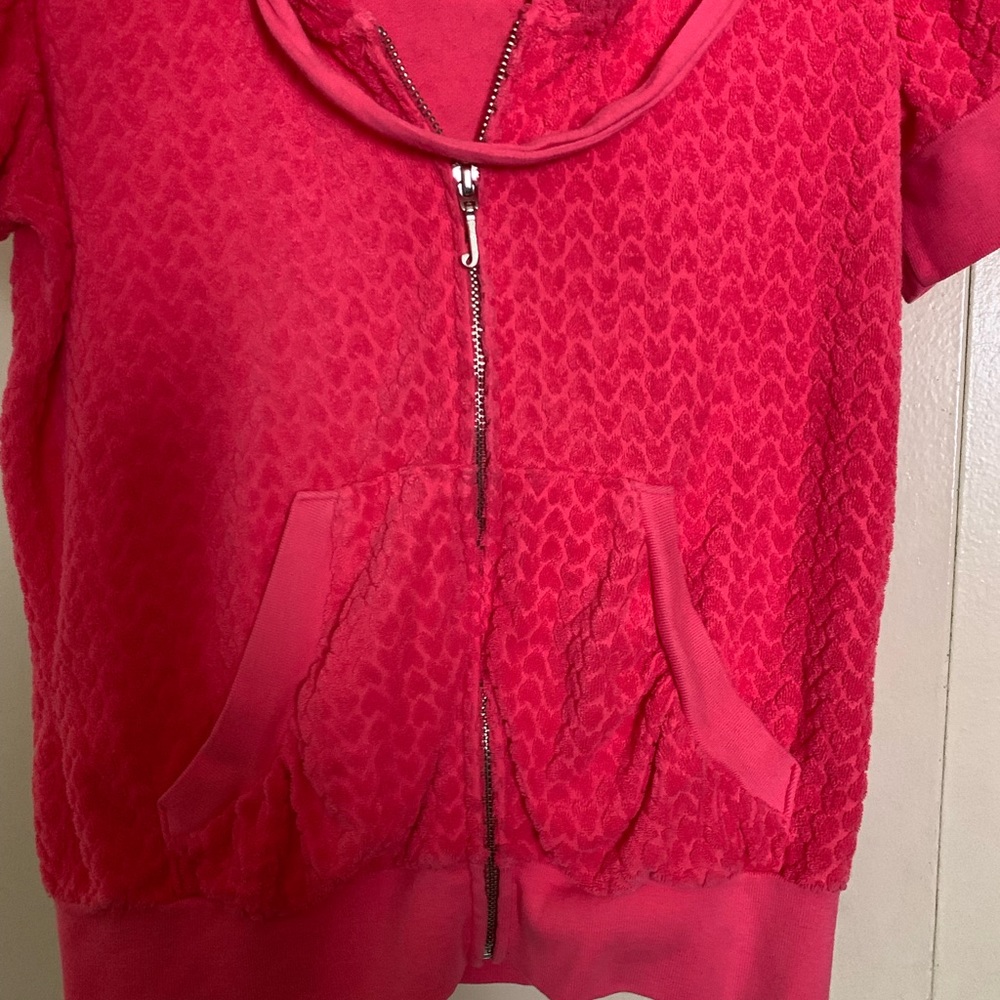 Juicy hot pink heart terry hoody